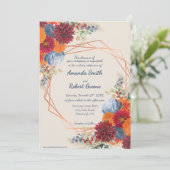 Autumn Floral Wedding Invitation Einladung (Stehend Vorderseite)