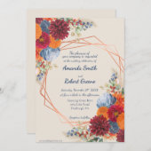 Autumn Floral Wedding Invitation Einladung (Vorne/Hinten)