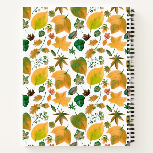 Autumn Floral with a custom name Green Notizblock (Rückseite)