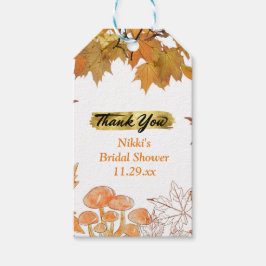 Autumn Floral Wreath Pumpkin Gold Thank You Favor  Geschenkanhänger