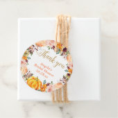 Autumn Floral Wreath Pumpkin Gold Vielen Dank Geschenkanhänger (Beispiel)