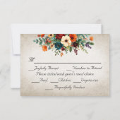Autumn Floral & Wreath RSVP - Sage Karte (Rückseite)