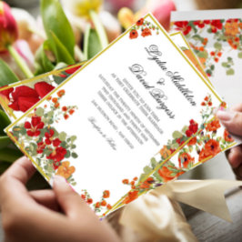 Autumn Florals Elegant Wedding Custom Stationary Einladung