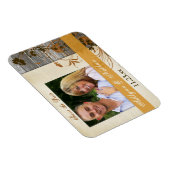 Autumn Flowers, FÄLSCHUNG Wood Save the Date Magne Magnet (Rechte Seite)