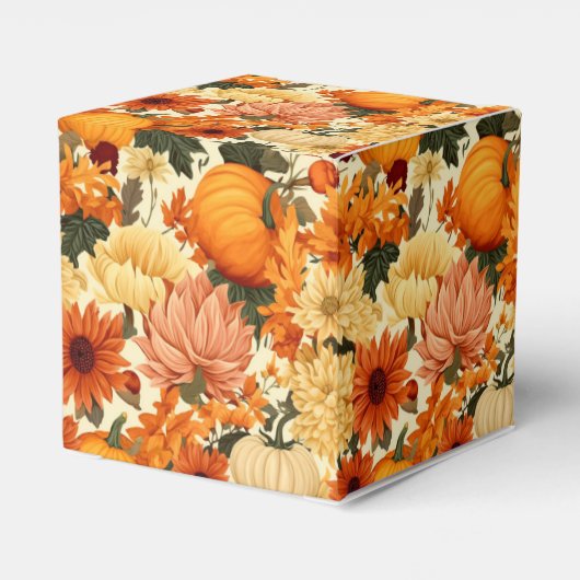 Autumn Flowers Favor Gift Box Geschenkschachtel (Rückseite)