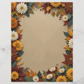 Autumn Flowers Stationery Paper Briefbogen (Vorderseite)