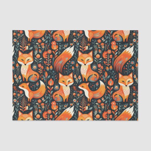 Autumn Forest Animal Fox Decoupage Paper Seidenpapier (Vorderseite)