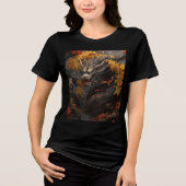 Autumn Forest Dragon with Maple Leaves Tri-Blend Shirt (Vorderseite)