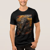 Autumn Forest Dragon with Maple Leaves Tri-Blend Shirt (Vorderseite)