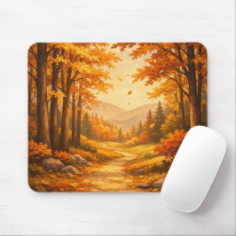 Autumn Forest Illustration Mouse Pad Mousepad