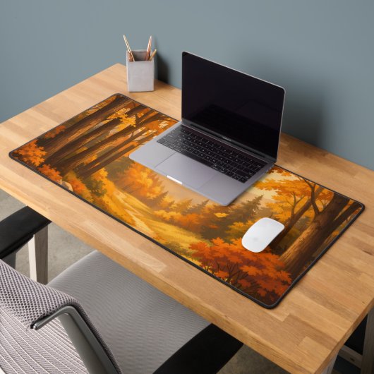 Autumn Forest Illustration Mouse Pad Schreibtischunterlage (Büro 2)