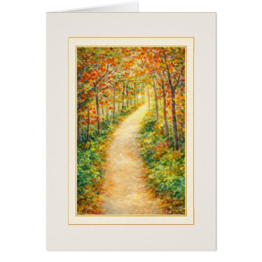 Autumn Forest Path Thinking of You Card (Vorne)