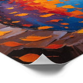 Autumn Forest Path with Flowing Stream Landscape Poster (Ecke)