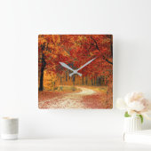 Autumn Forest Quadratische Wanduhr (Zuhause)