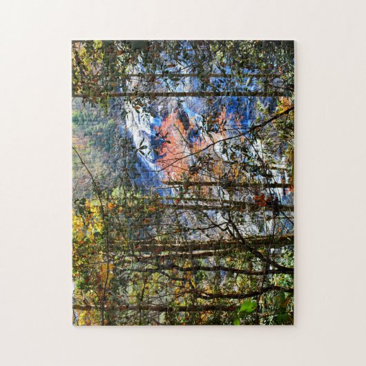 Autumn Forest Waterfall NC Fotografie Puzzle (Vertikal)