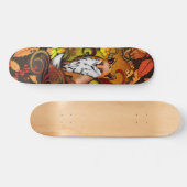 Autumn Fox Leaves and Berries Illustration Skateboard (Horizontal)