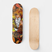 Autumn Fox Leaves and Berries Illustration Skateboard (Vorderseite)
