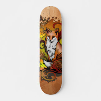 Autumn Fox Light Ash Wood Nature Illustration Skateboard