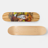 Autumn Fox Light Wood Nature Illustration Skateboard (Horizontal)
