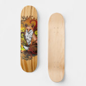 Autumn Fox Light Wood Nature Illustration Skateboard (Vorderseite)