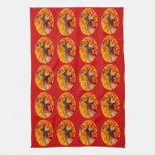 Autumn Fox Pattern Country Handtuch (Vertikal)