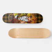 Autumn Fox Plaid Woodland Illustration Skateboard (Horizontal)