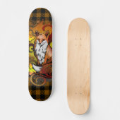 Autumn Fox Plaid Woodland Illustration Skateboard (Vorderseite)