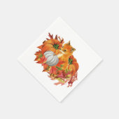 Autumn Fox Pumpkins Paper Napkins Serviette (Ecke)