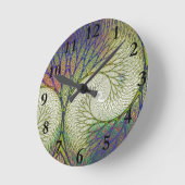 Autumn Fractal Tree Runde Wanduhr (Winkel)