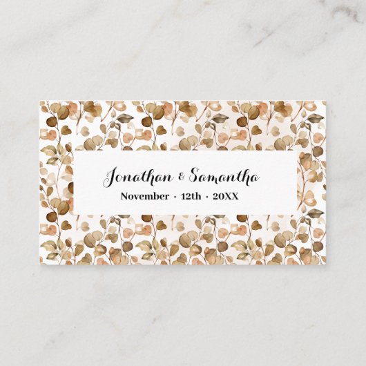 Autumn Free Drink Wedding Reception Ticket Card (Rückseite)