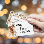 Autumn Free Drink Wedding Reception Ticket Card