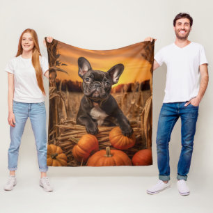 Autumn Frenchie Fleecedecke