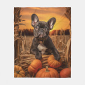 Autumn Frenchie Fleecedecke (Vorderseite)