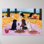 Autumn Fun Labradors Artwork Poster (Vorne)
