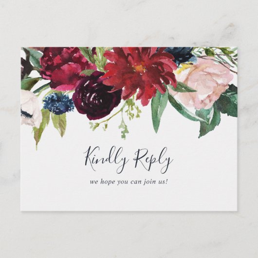 Autumn Garden Burgundy Song Request UAWG Postcard Einladungspostkarte (Vorderseite)