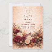 Autumn Garden Floral Wedding Save The Date (Vorderseite)
