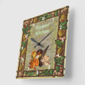 Autumn gesegnet Ernte Cornucopia Wall Clock Quadratische Wanduhr (Winkel)