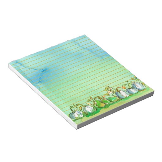 Autumn Ghost Pumpkins Watercolor Lined Notizblock (angewinkelt)