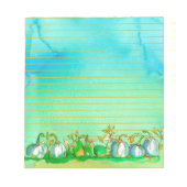 Autumn Ghost Pumpkins Watercolor Lined Notizblock (Vorderseite)