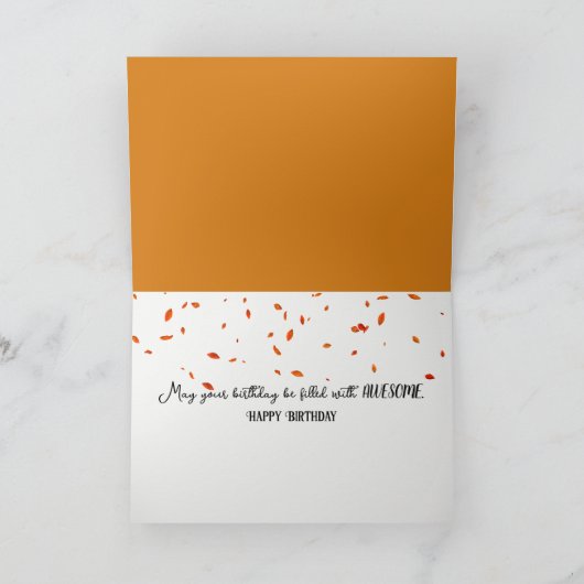 Autumn Ginger Cat Geburtstag Karte (Innenseite)