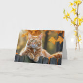 Autumn Ginger Cat Geburtstag Karte (Gelbe Blume)