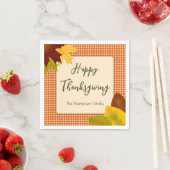 Autumn Gingham Erntedank Cocktail Napkin Serviette (Beispiel)
