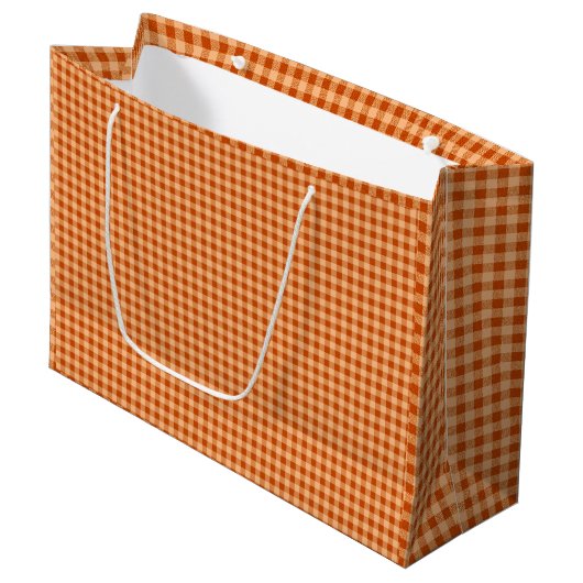 Autumn Gingham Erntedank Große Geschenktüte (Vorderseite Schrägansicht)