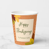 Autumn Gingham Erntedank Paper Cups Pappbecher (Vorderseite)