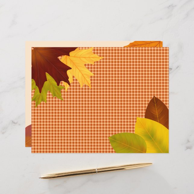 Autumn Gingham Erntedank Scrapbook Paper (Vorderseite/Rückseite Beispiel)