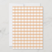 Autumn Gingham Pumpkin Let's ParTea Birthday Party Einladung (Rückseite)