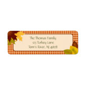 Autumn Gingham Rustic Address Label (Vorne)