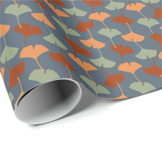 Autumn Ginkgo Leaf Pattern Geschenkpapier (Rolleneckpunkt)