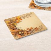 Autumn Glimmer: Kranzernte Rechteckiger Pappuntersetzer (angewinkelt)