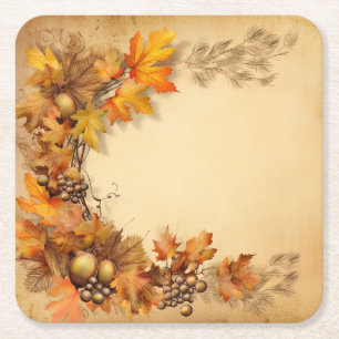 Autumn Glimmer: Kranzernte Rechteckiger Pappuntersetzer